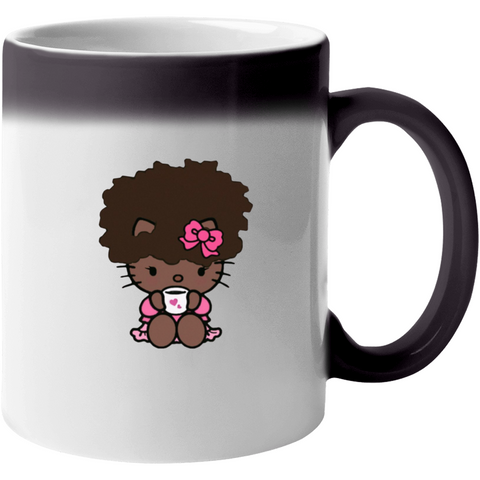 Brown Kitty Drinking Coffee Mug