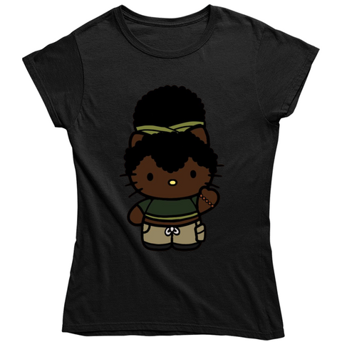 Curly Kitty  Ladies T Shirt