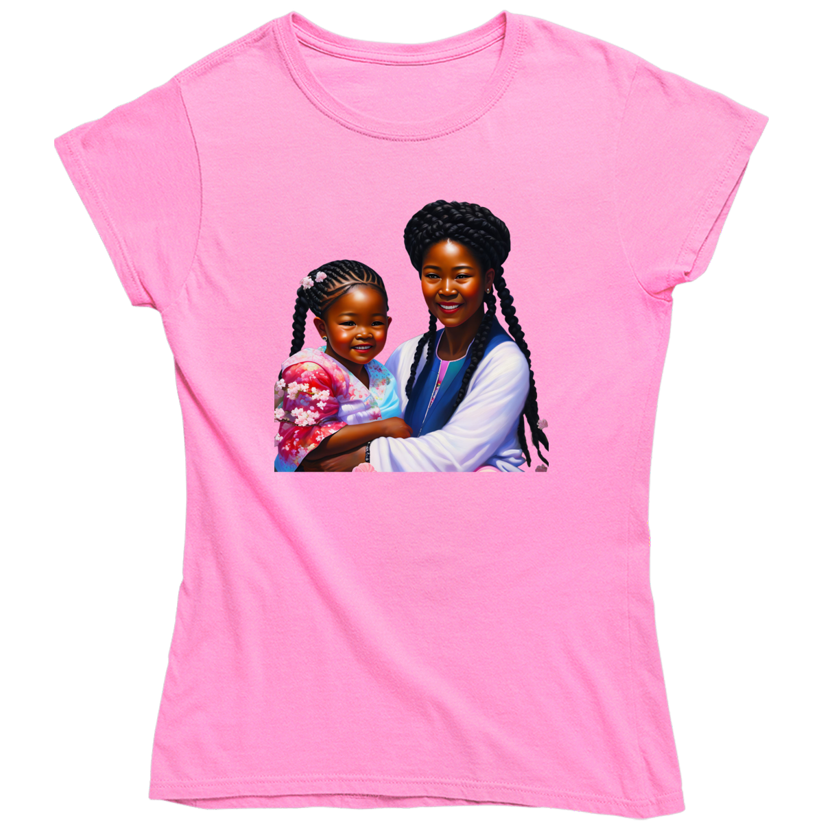 Blasian Mother And Child Beauties  Ladies T Shirt