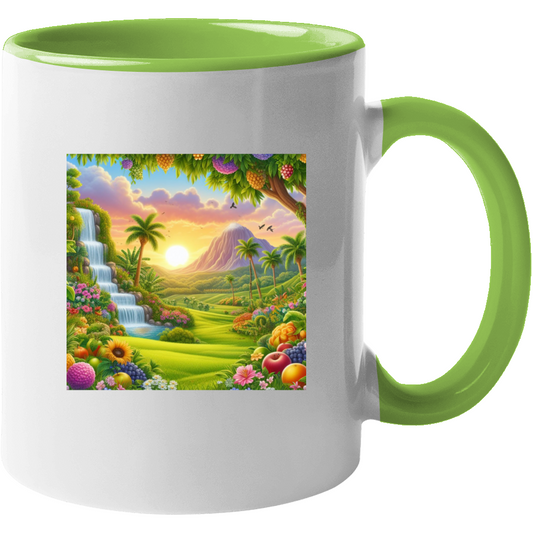 Paradise Scene - Green Mug