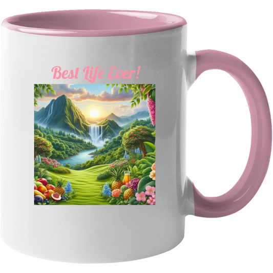 Best Life Ever - Pink Handle Mug