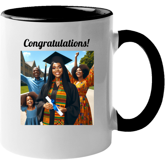 Graduation Congratulations - Black Handle Mug