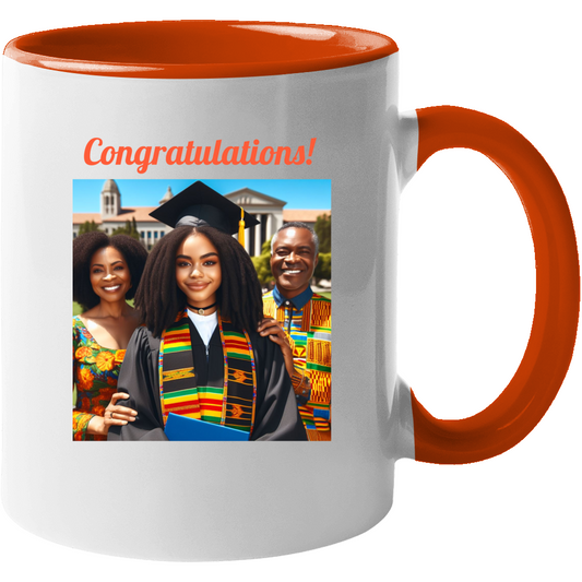 Congratulations - Orange Handle Coffee Mug