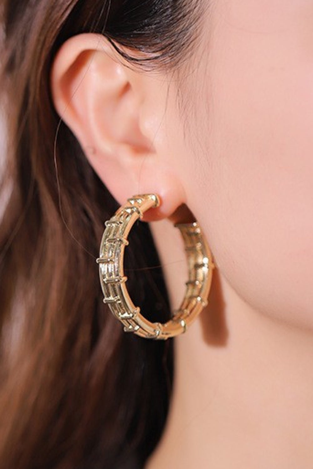 18K Gold-Plated Alloy C-Hoop Earrings - Uylee's Boutique