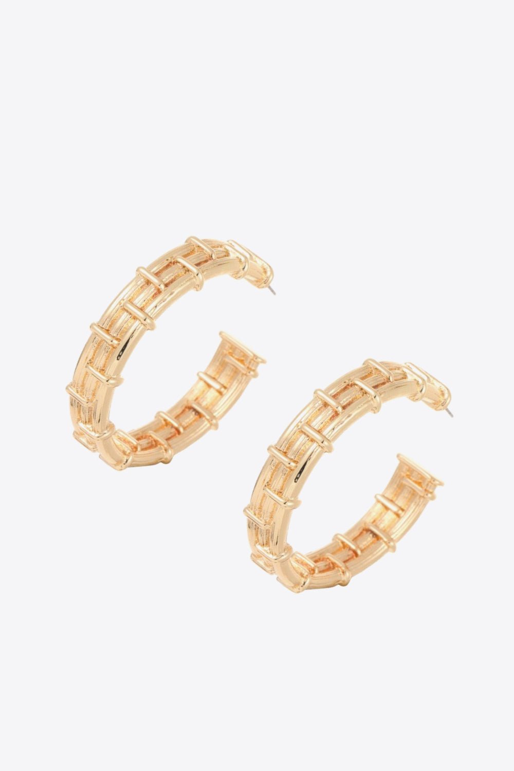 18K Gold-Plated Alloy C-Hoop Earrings - Uylee's Boutique