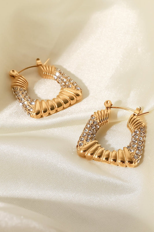 18K Gold Plated Inlaid Cubic Zirconia Earrings - Uylee's Boutique