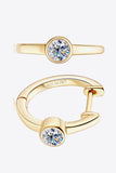 18k Gold-Plated Inlaid Moissanite Huggie Earrings - Uylee's Boutique