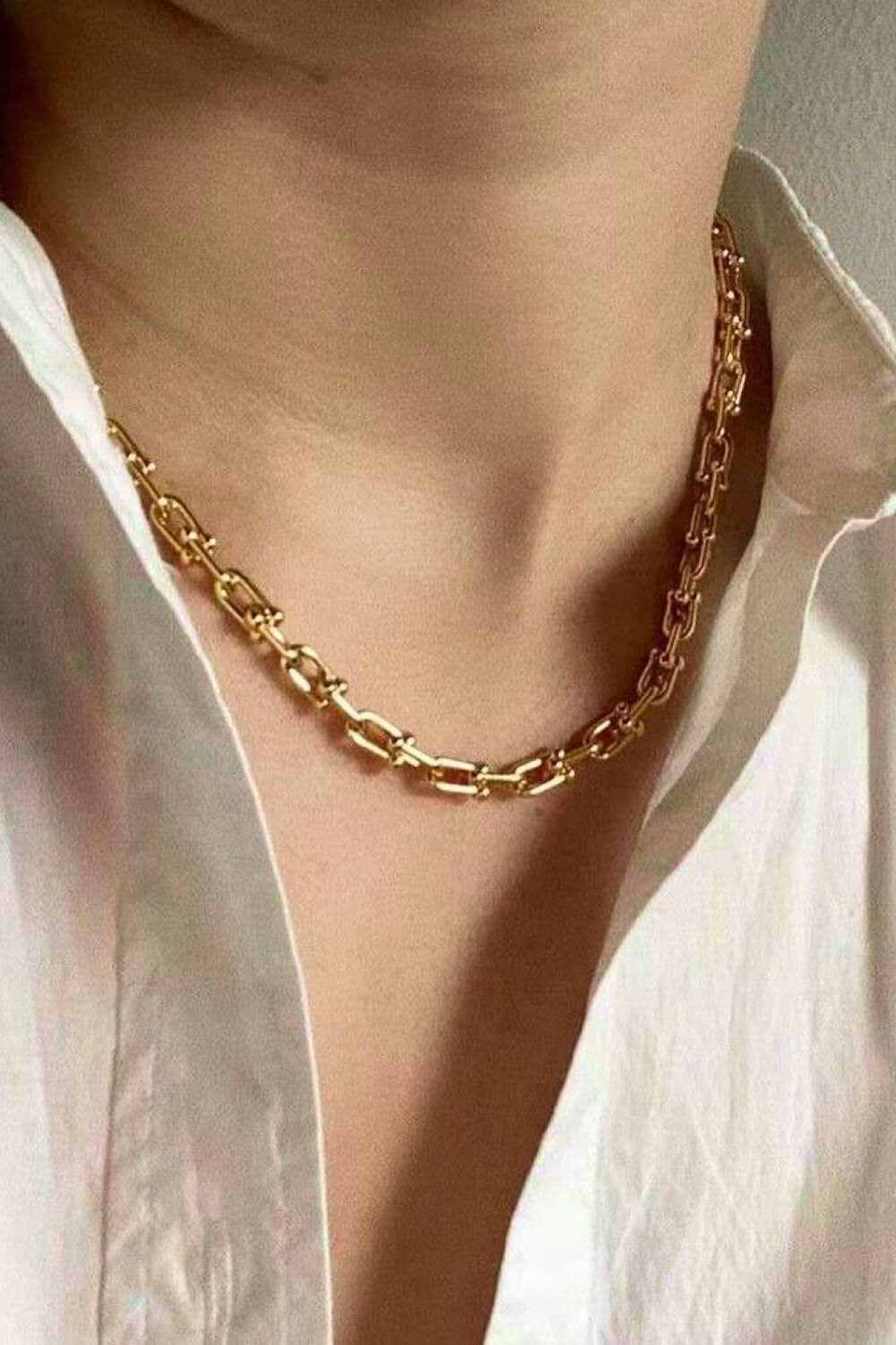 18K Stainless Steel U-Shape Chain Necklace - Uylee's Boutique