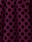 1950s Inspired Retro Rockabilly Cap-Sleeve Dress, Violet with Large Black Polka Dots, Sizes XS - 3XL - Uylee's Boutique