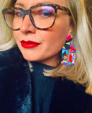 1980’s Themed - Hand Made Statement Shaped Earrings - Uylee's Boutique