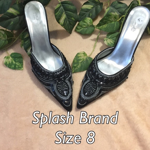 Splash Brand Embroidered Heels, Women's US Size 8