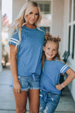 Uylee’s Boutique Women Striped Tie Front T-Shirt (Mommy and Me Top)