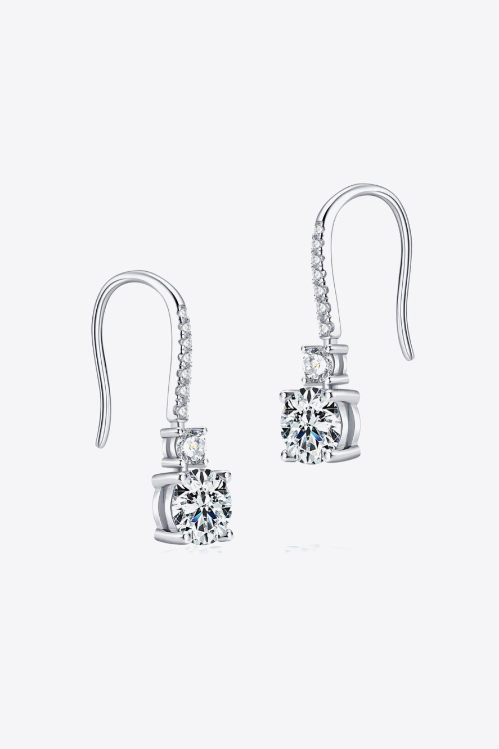 2 Carat Moissanite 925 Sterling Silver Drop Earrings - Uylee's Boutique