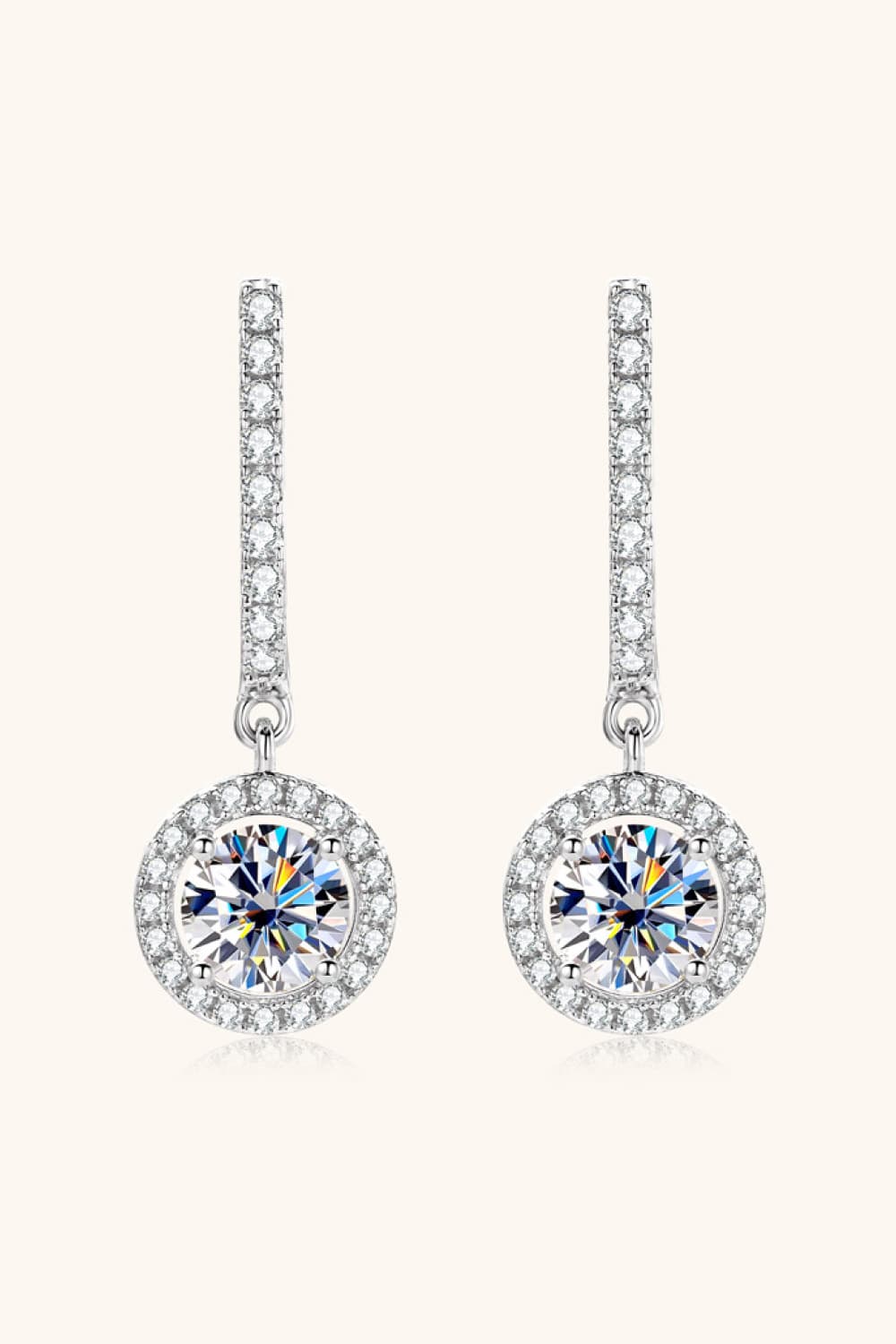 2 Carat Moissanite 925 Sterling Silver Drop Earrings - Uylee's Boutique