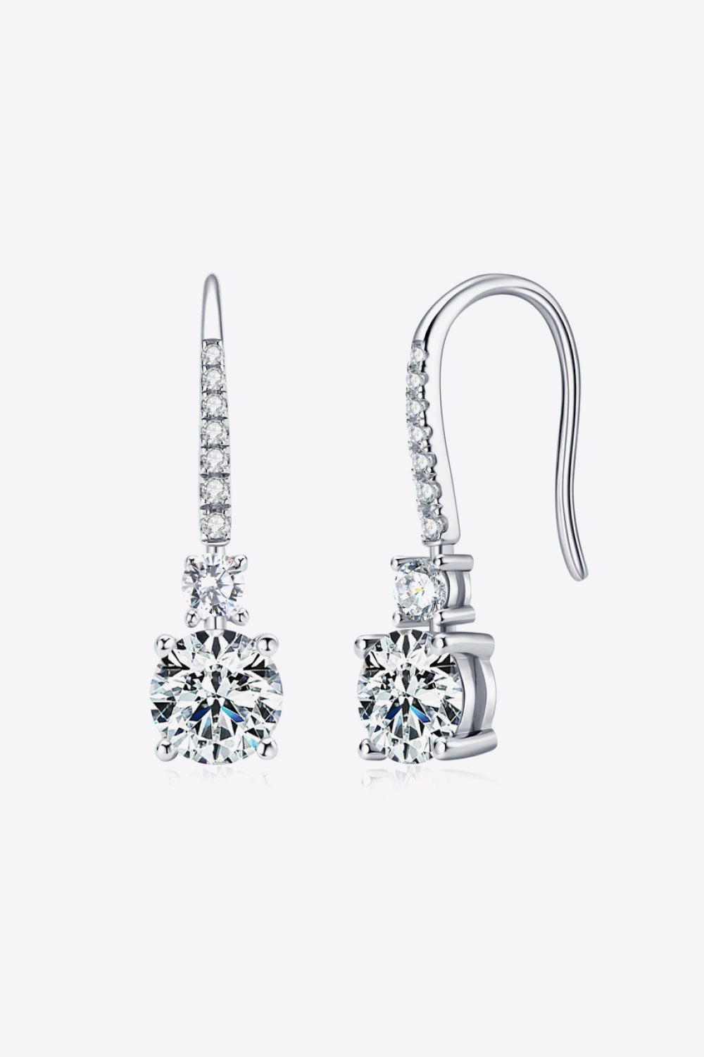 2 Carat Moissanite 925 Sterling Silver Drop Earrings - Uylee's Boutique