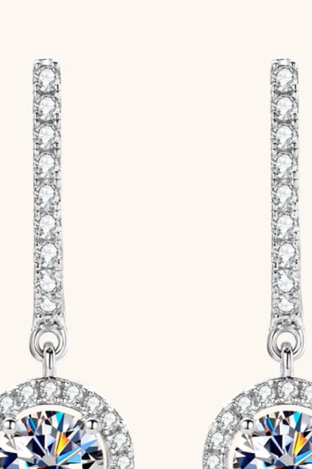 2 Carat Moissanite 925 Sterling Silver Drop Earrings - Uylee's Boutique