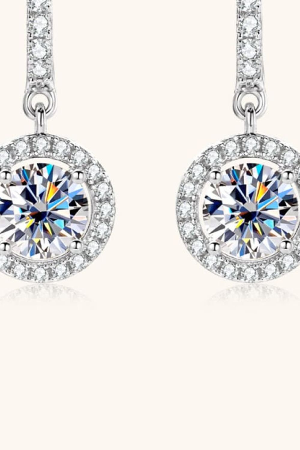 2 Carat Moissanite 925 Sterling Silver Drop Earrings - Uylee's Boutique