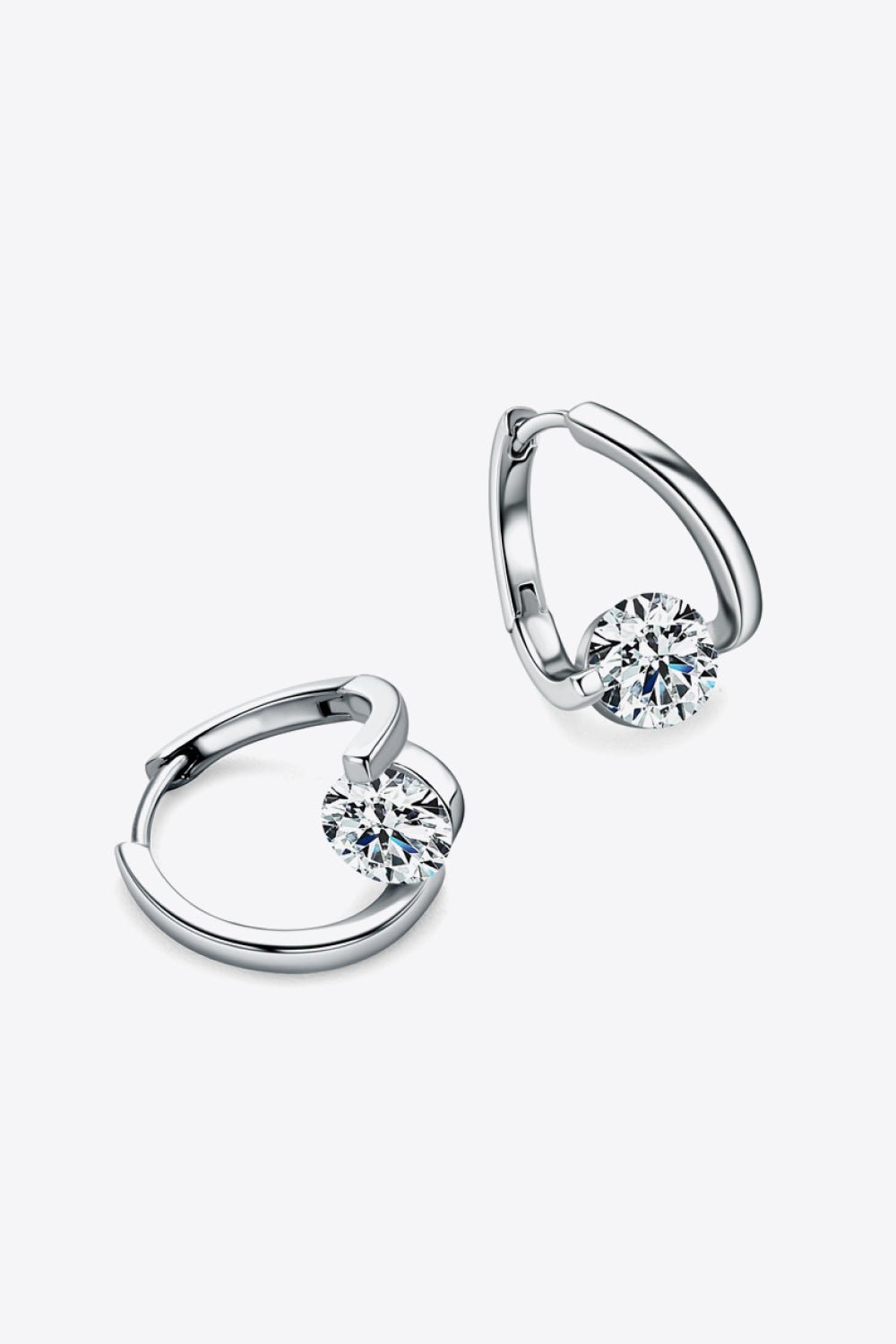 2 Carat Moissanite 925 Sterling Silver Heart Earrings - Uylee's Boutique