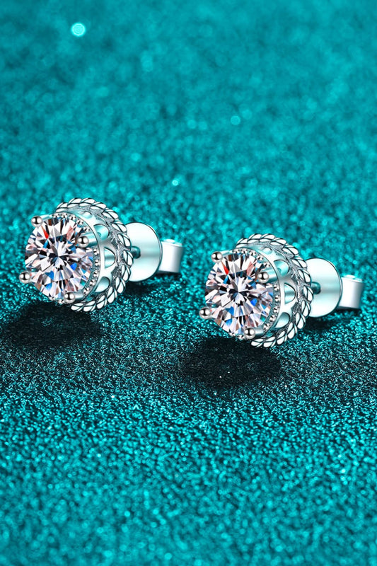 2 Carat Moissanite 925 Sterling Silver Stud Earrings - Uylee's Boutique