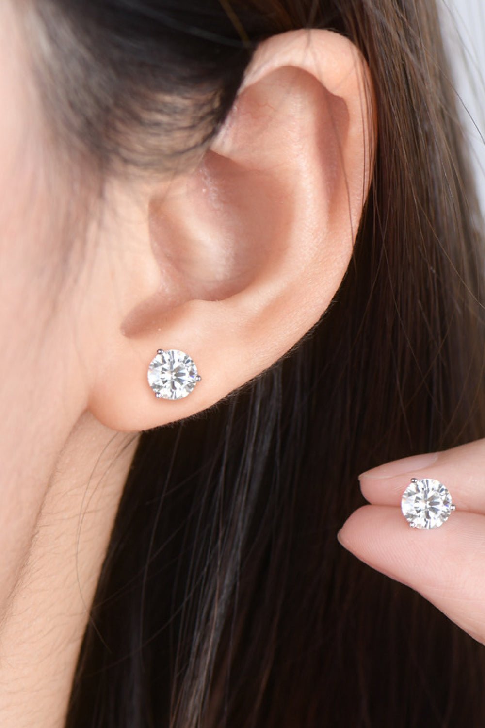 2 Carat Moissanite 925 Sterling Silver Stud Earrings - Uylee's Boutique