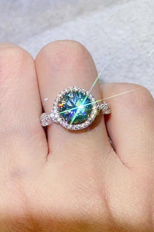 2 Carat Moissanite Emerald Green Ring - Uylee's Boutique