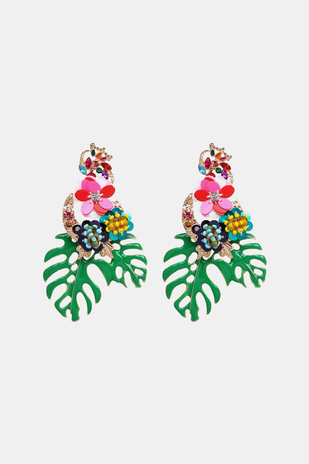 SOLD OUT - RESTOCKING: Leaf & Flower Shape Zinc Alloy Dangle Earrings