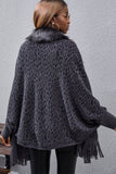 Leopard Fringe Detail Poncho