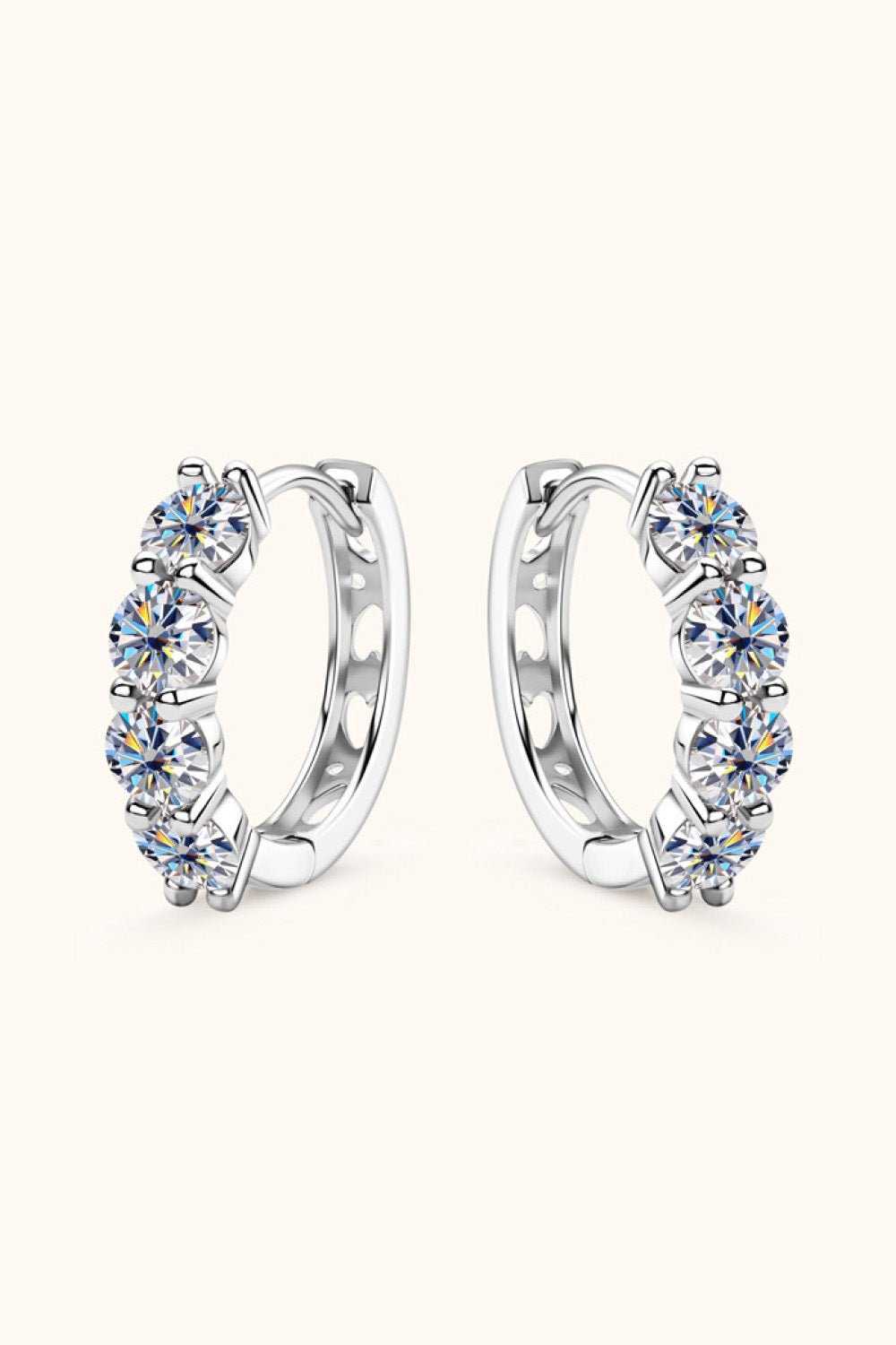 2.4 Carat Moissanite Huggie Earrings - Uylee's Boutique