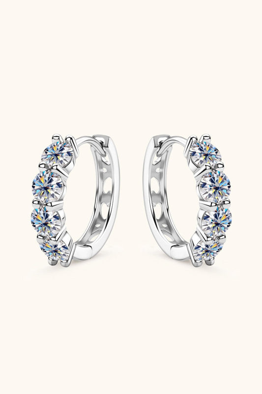 2.4 Carat Moissanite Huggie Earrings - Uylee's Boutique