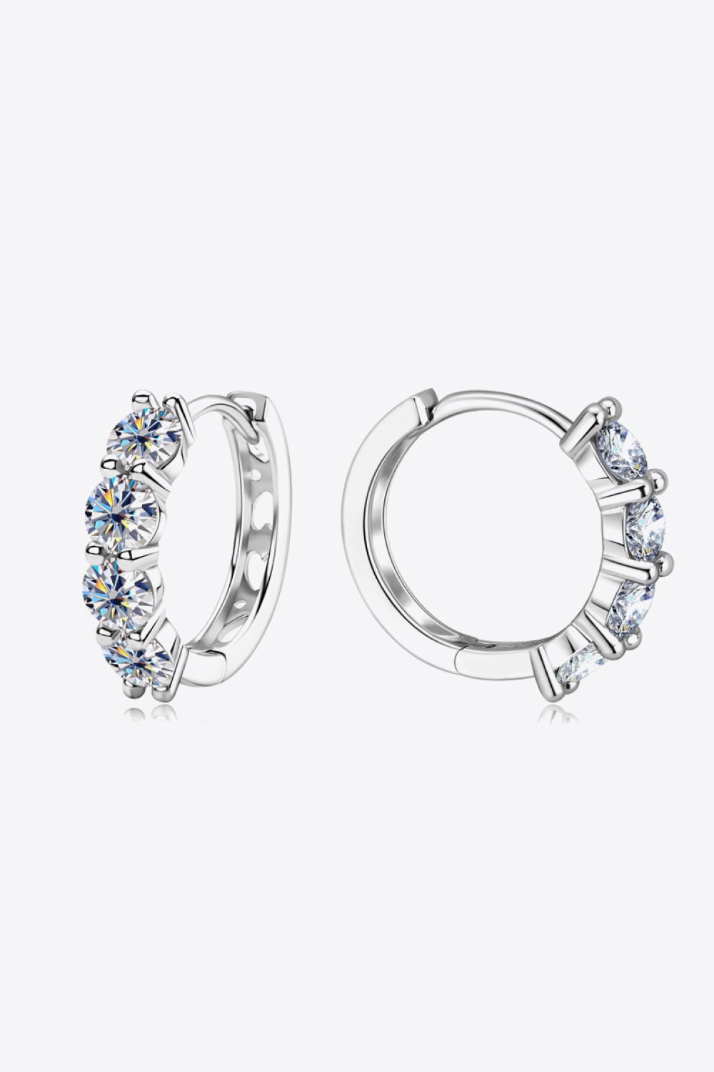 2.4 Carat Moissanite Huggie Earrings - Uylee's Boutique