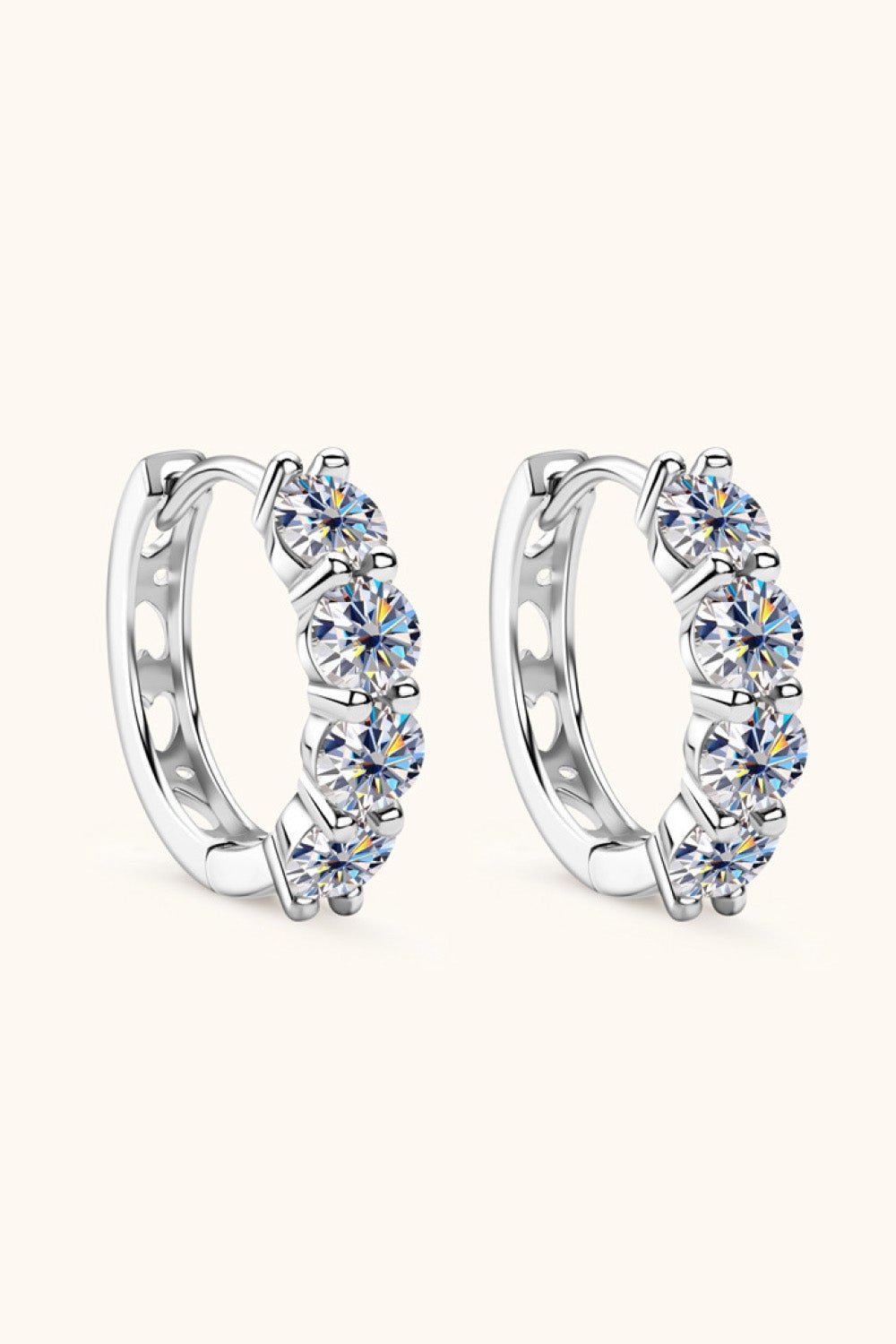 2.4 Carat Moissanite Huggie Earrings - Uylee's Boutique