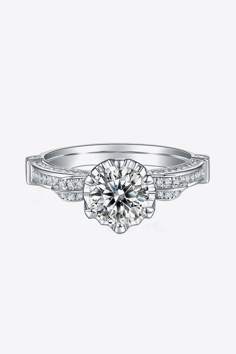 Uylees Boutique 1 Carat Moissanite 925 Sterling Silver Ring