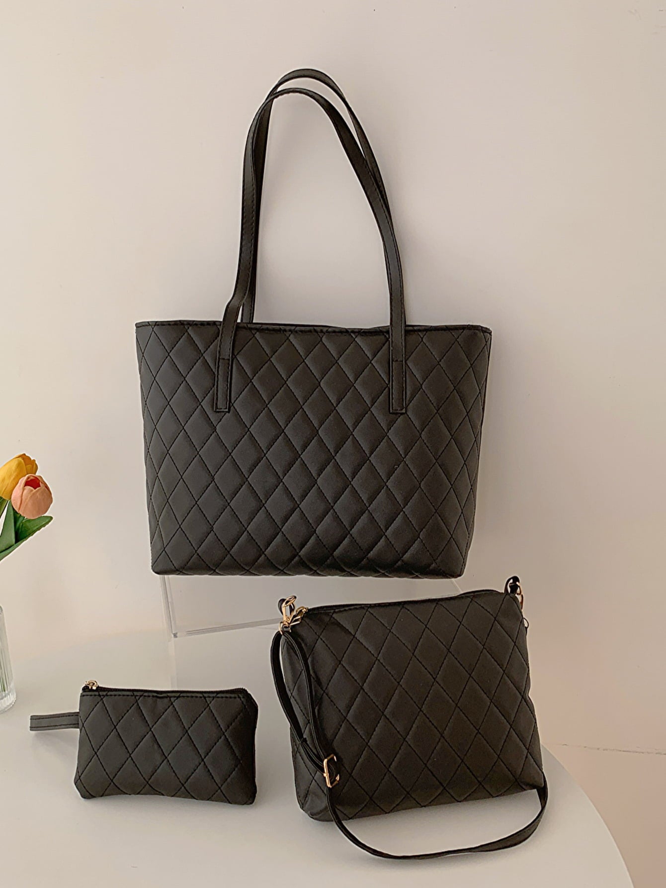 Uylee's Boutique Three-Piece PU Leather Bag Set