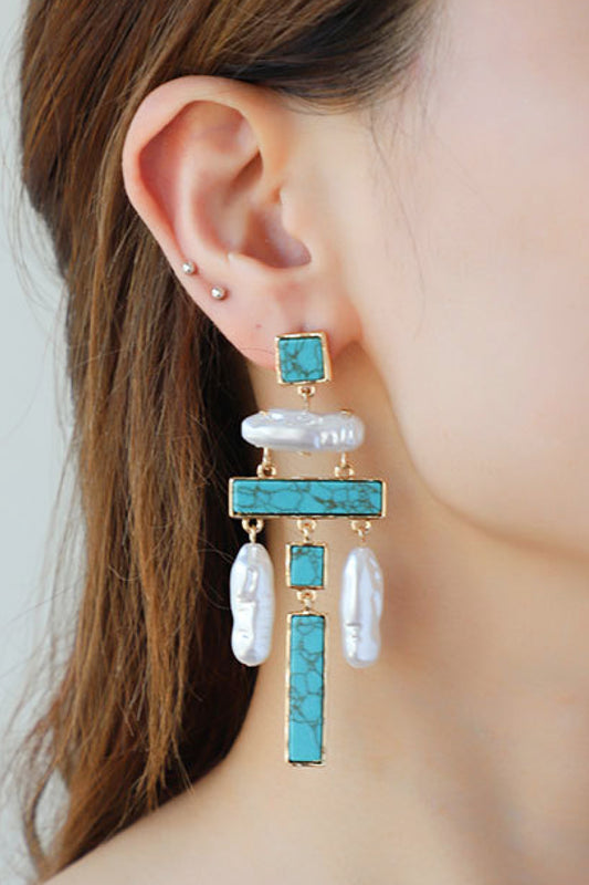 Turquoise Alloy Earrings