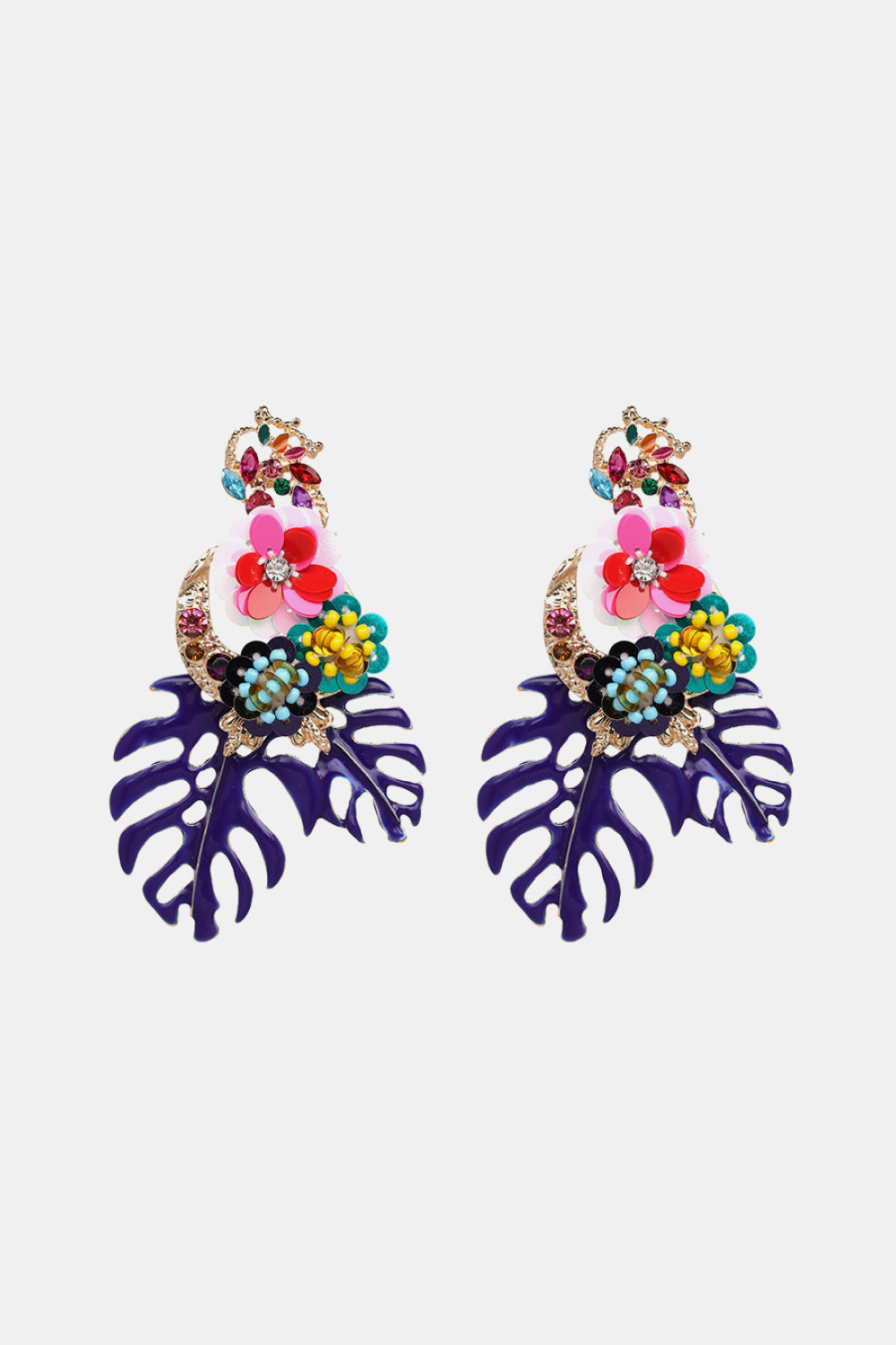 SOLD OUT - RESTOCKING: Leaf & Flower Shape Zinc Alloy Dangle Earrings