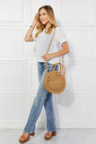 Uylee’s Boutique Justin Taylor Feeling Cute Rounded Rattan Handbag in Camel