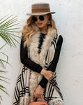Sleeveless Fringe Detail Cardigan