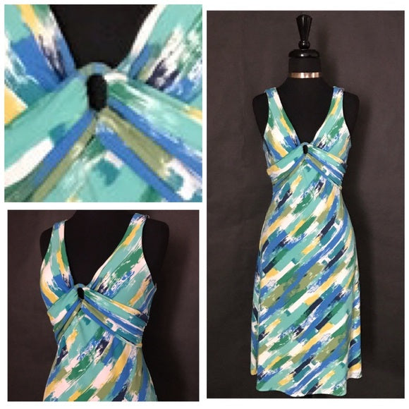 BCBG MacAzria Multi Colored Maxi Dress, Size Small  - Gently Used