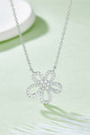 Uylees Boutique Moissanite Flower Pendant 925 Sterling Silver Necklace