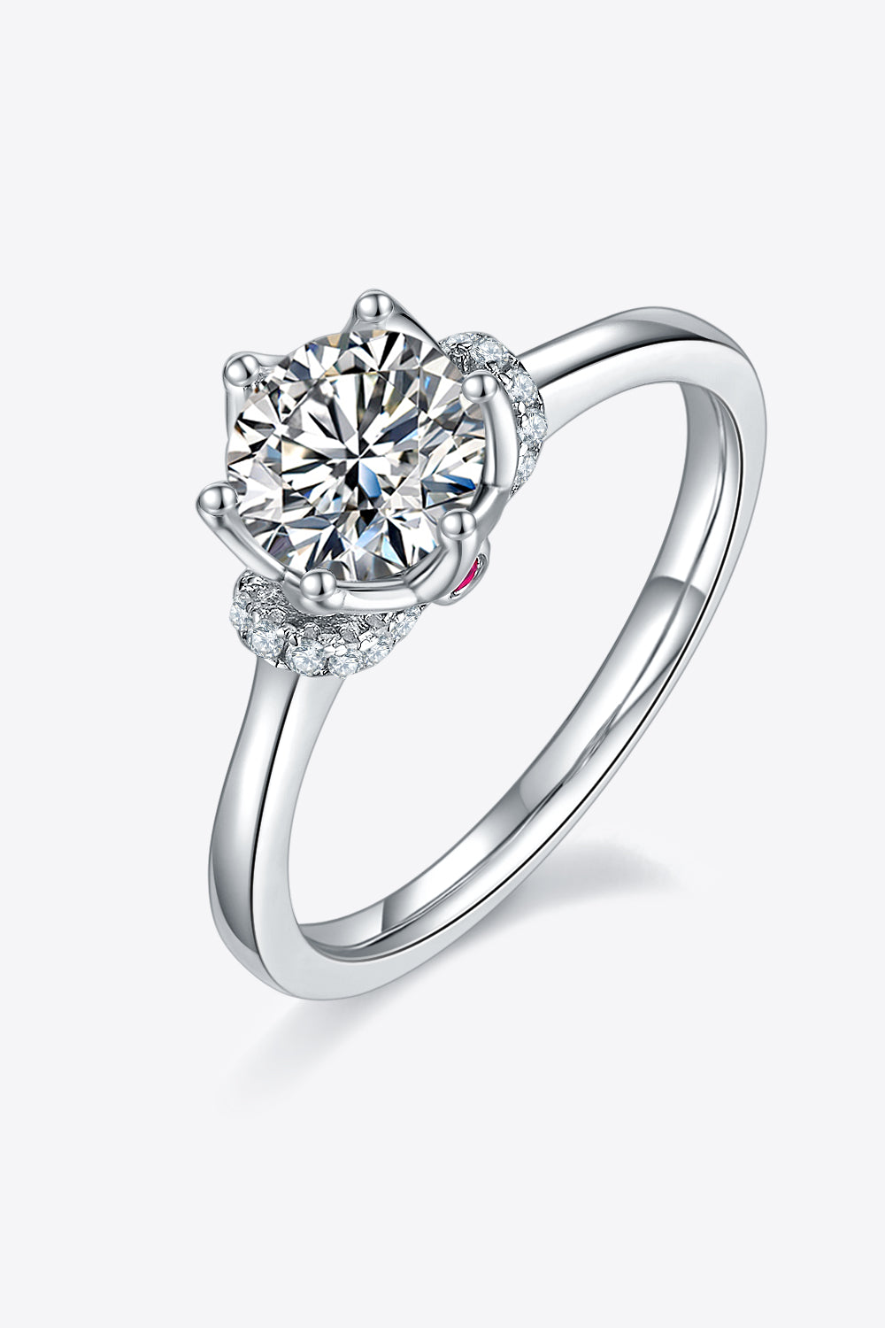 Uylees Boutique 1 Carat Moissanite 925 Sterling Silver Ring