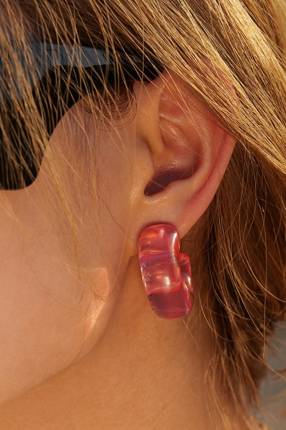 Resin C-Hoop Earrings