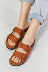 Uylee’s Boutique  Best Life Double-Banded Slide Sandal in Ochre