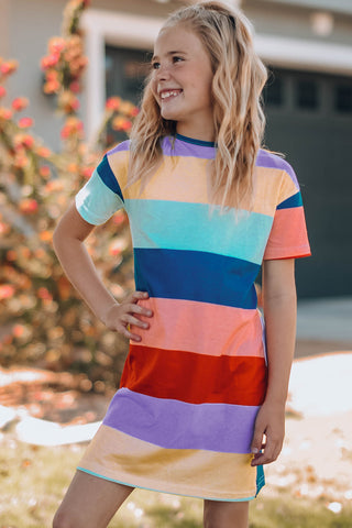 Uylee’s Boutique Girls Color Block Side Slit Mini Dress (Mommy and Me)