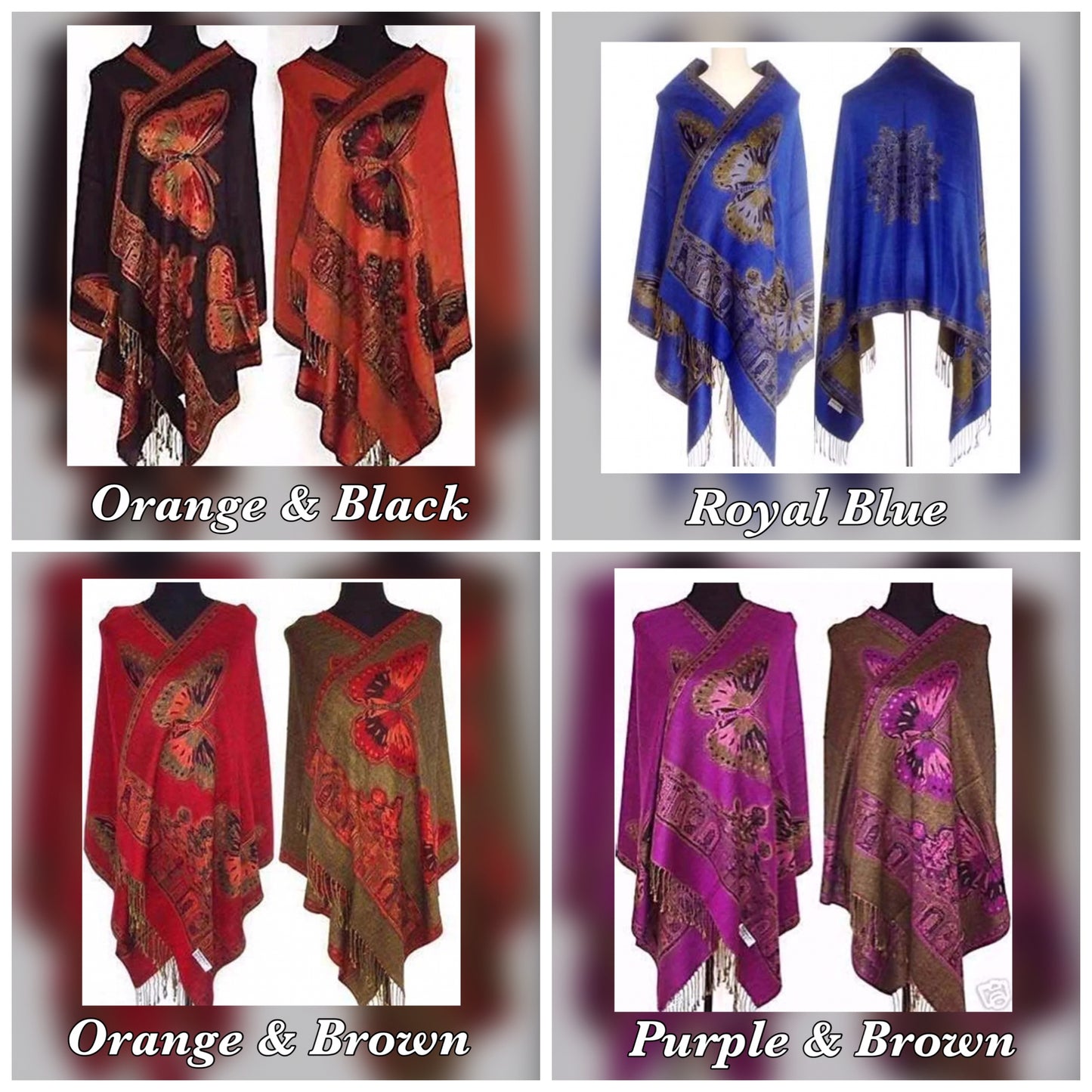 Pashmina Cashmere & Silk Shawls / Wraps - Various Colors