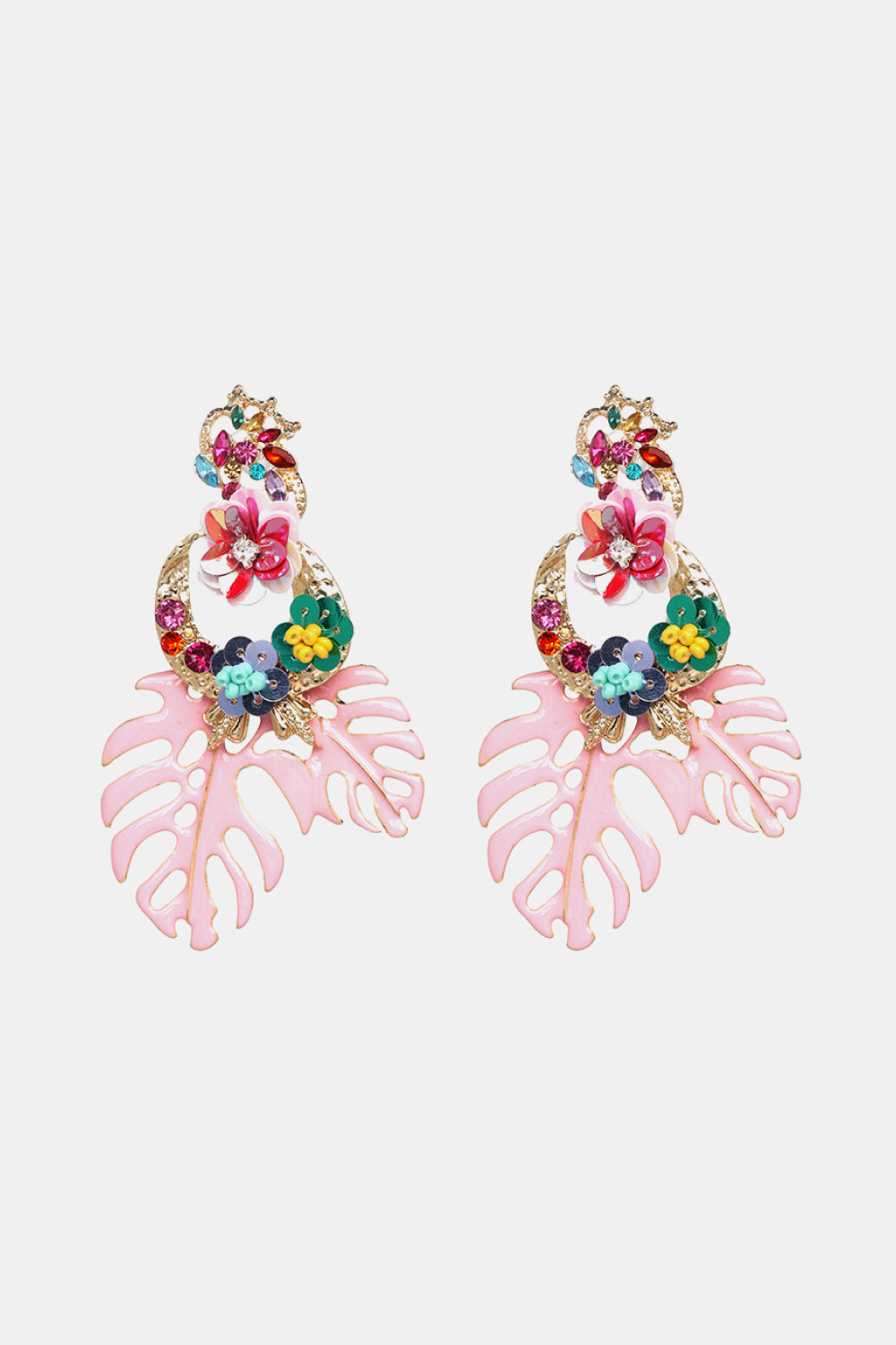 SOLD OUT - RESTOCKING: Leaf & Flower Shape Zinc Alloy Dangle Earrings