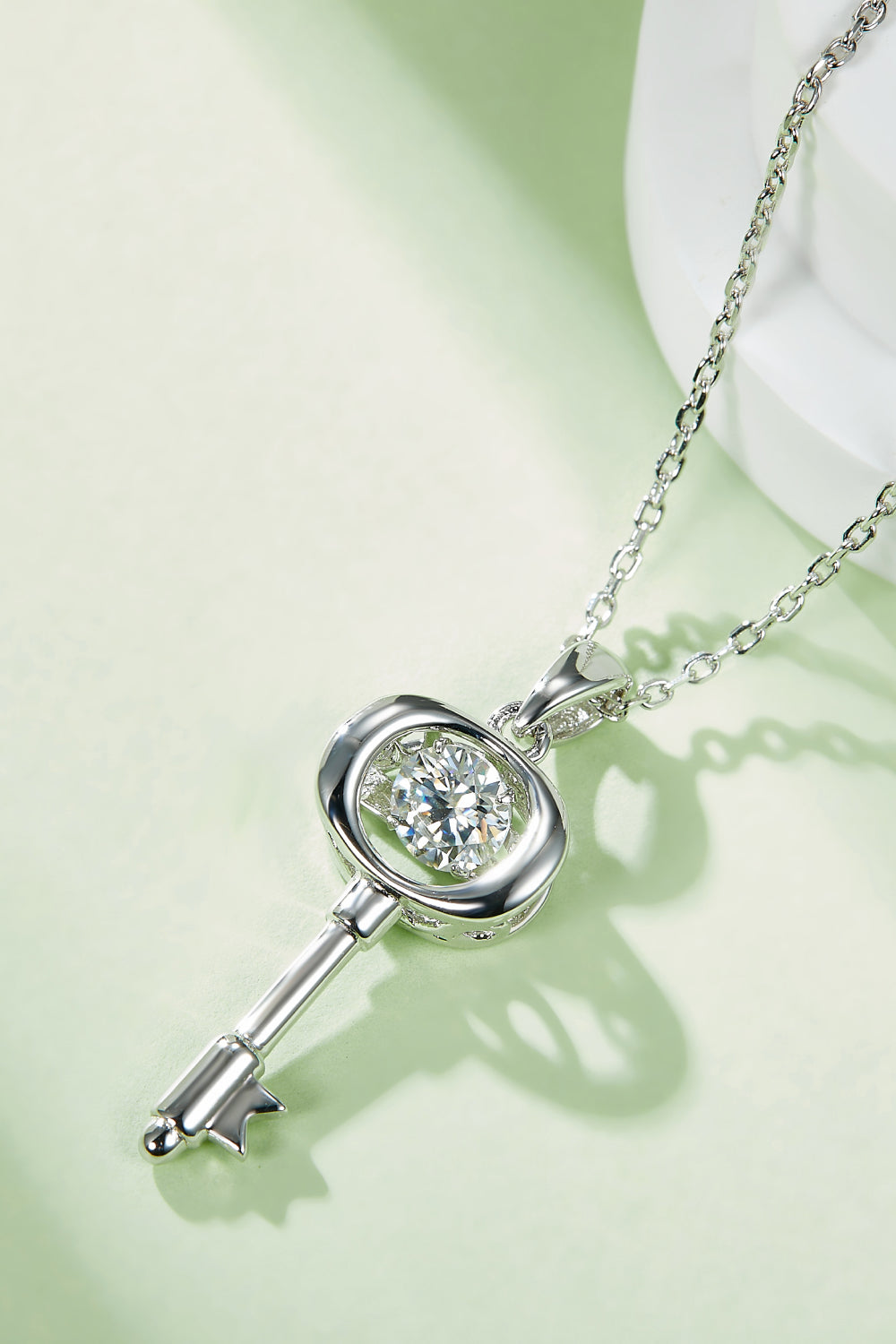 Uylee's Boutique Moissanite Key Pendant Necklace