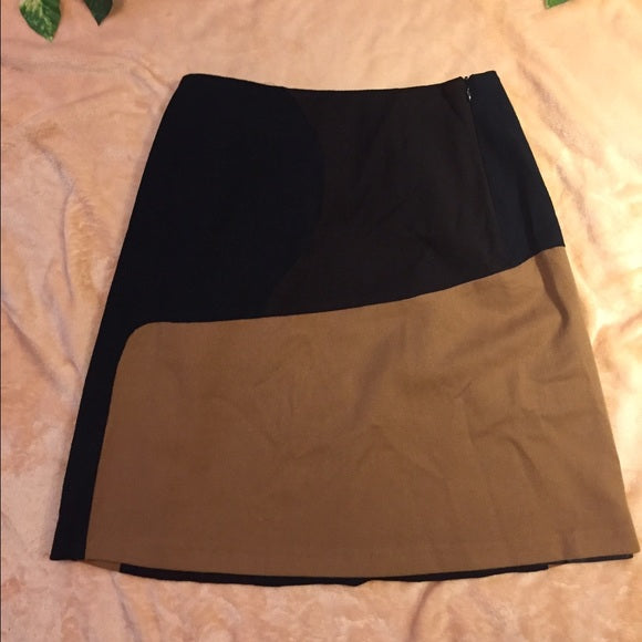 Harve Benard Brown Tone Color Block Skirt, US Size 8 - Gently Used