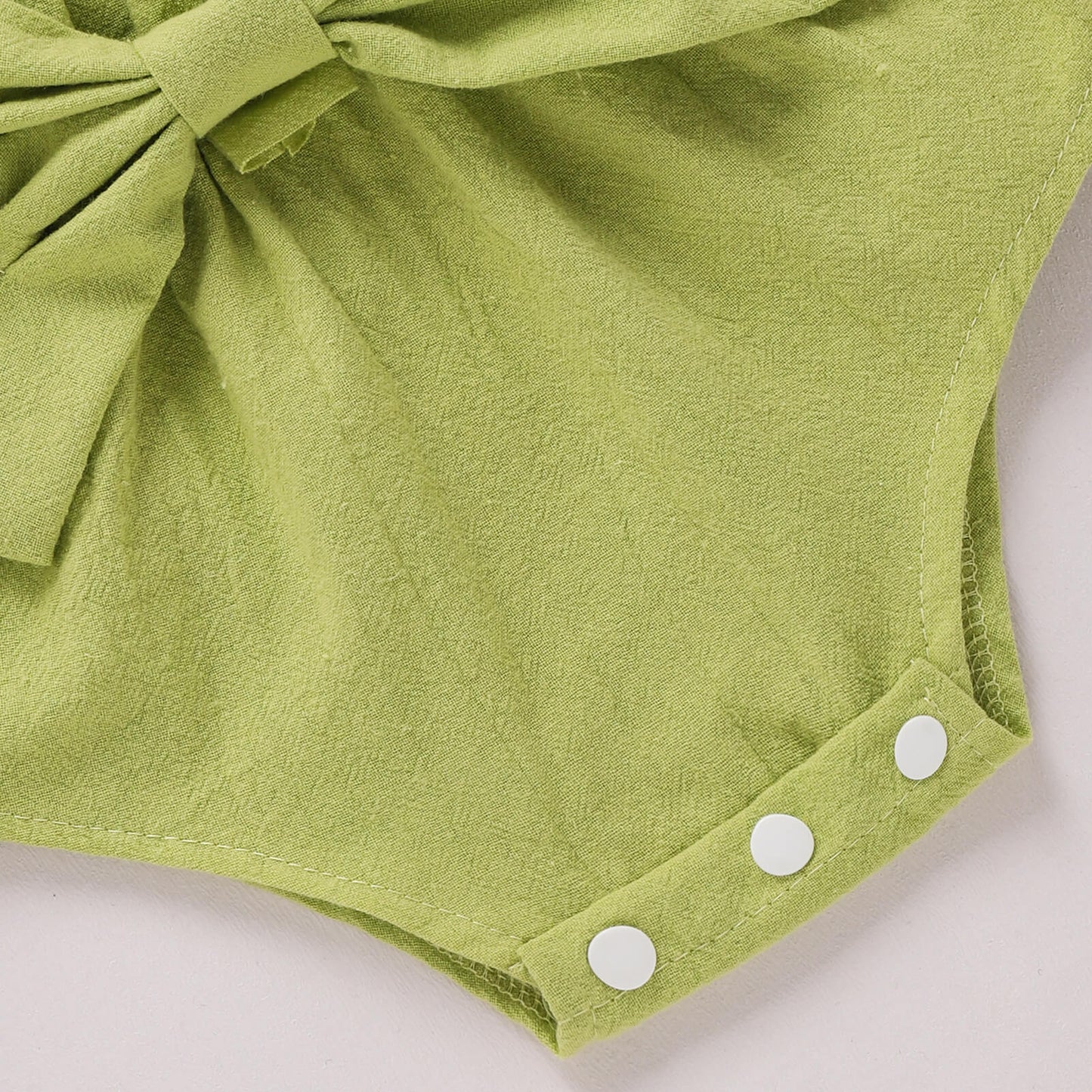 Baby Girl Lime Color Bow Detail Flounce Sleeve Bodysuit