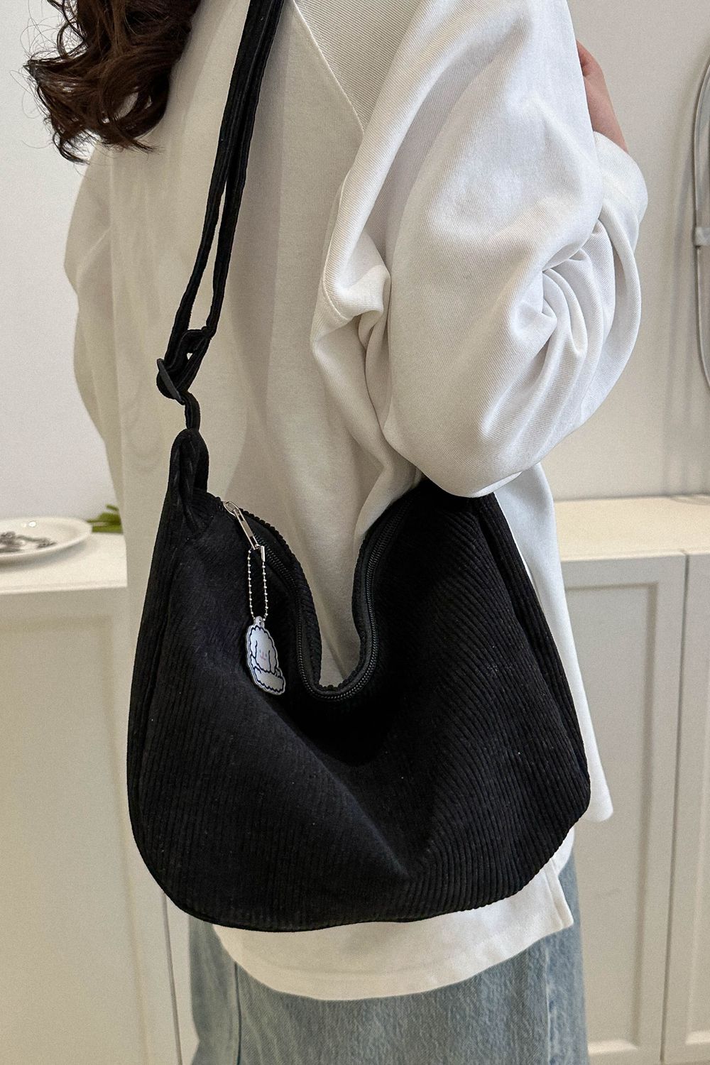 Large Corduroy Shoulder Bag
