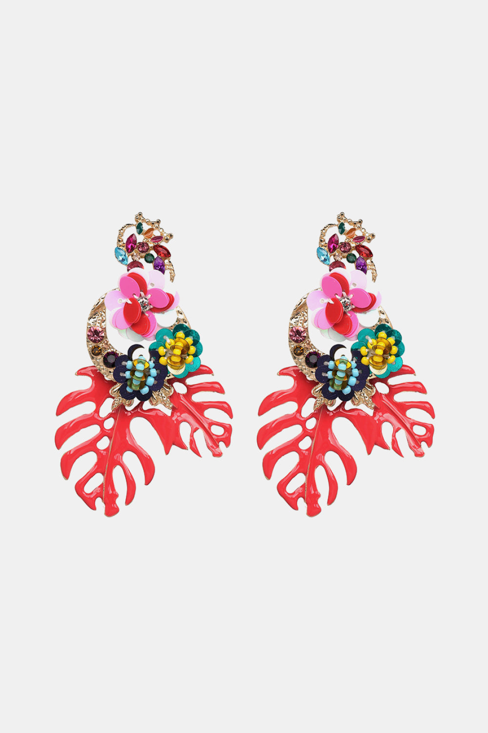 SOLD OUT - RESTOCKING: Leaf & Flower Shape Zinc Alloy Dangle Earrings